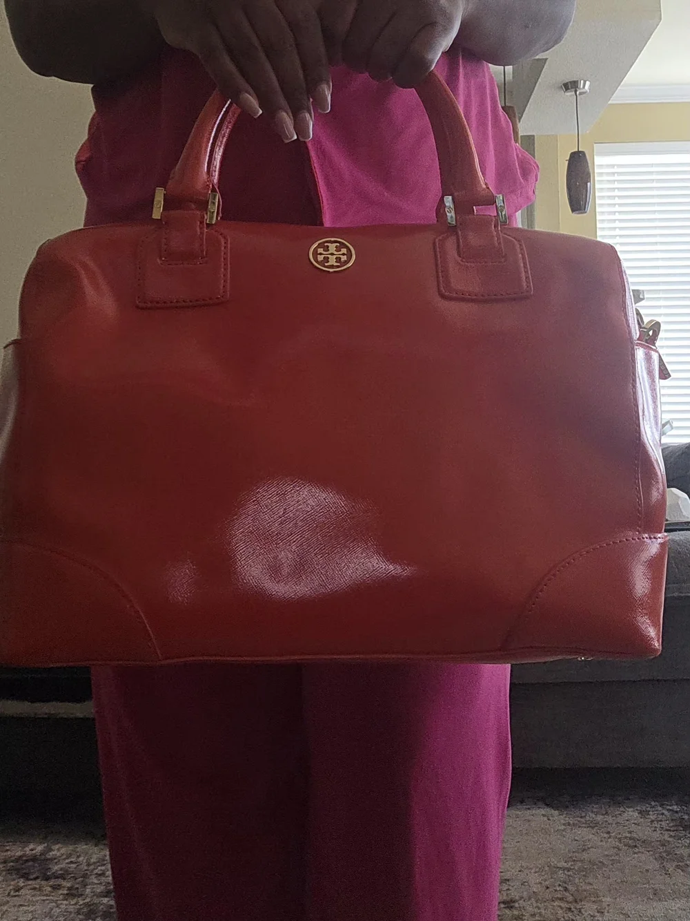 Tory Burch Poppy Red Leather Satchel